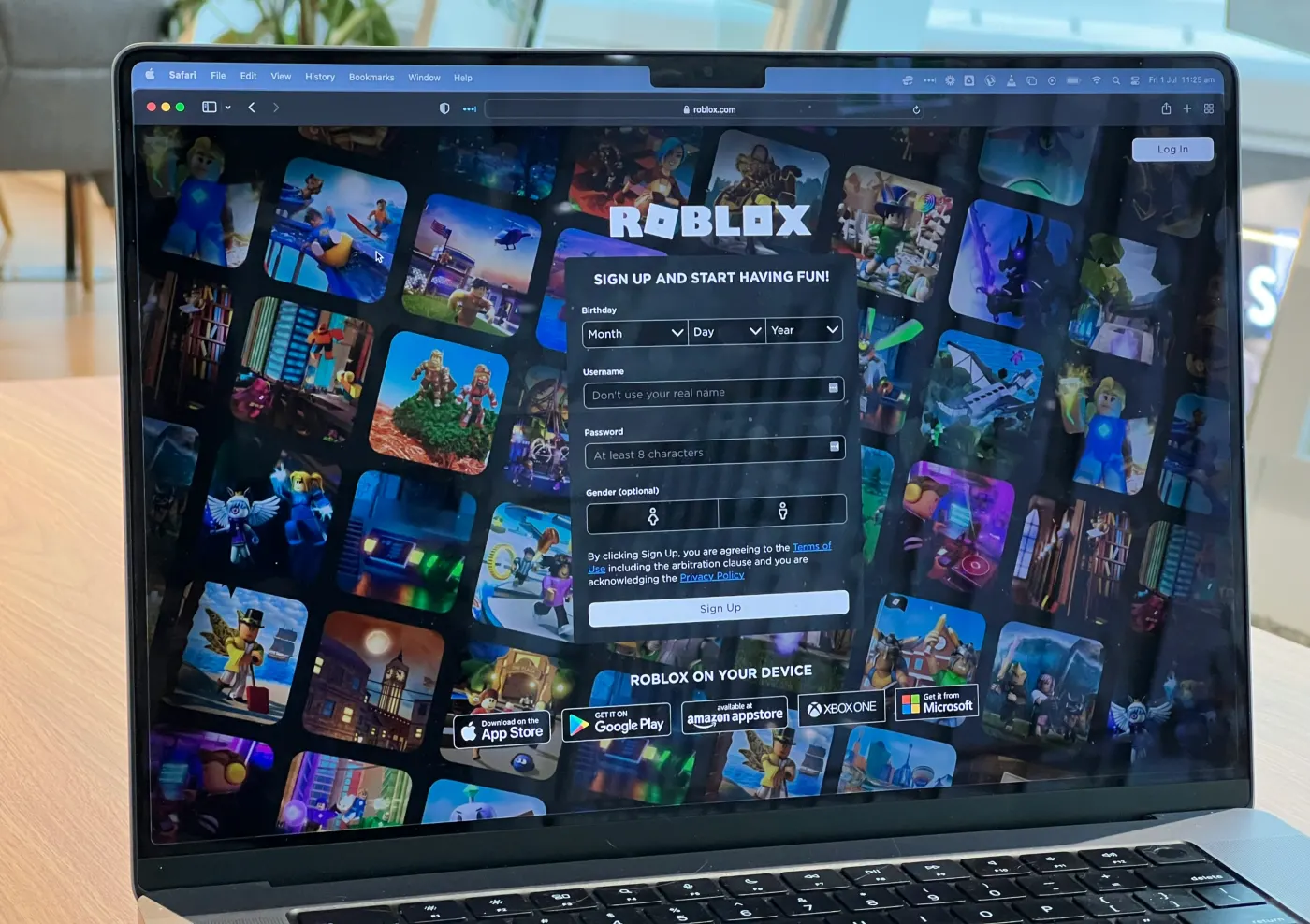 Roblox signup page
